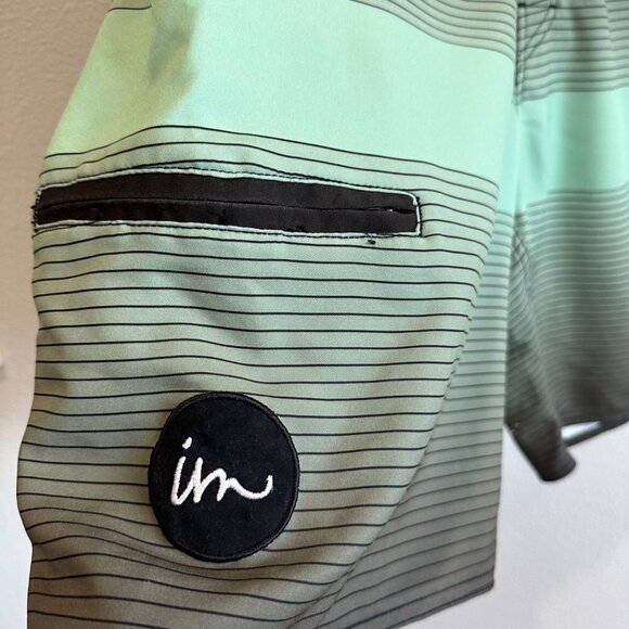 Imperial Motion Mint Green & Black Swim Trunks Shorts - Picture 2 of 7